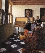 VERMEER VAN DELFT, Jan A Lady at the Virginals with a Gentleman wt Spain oil painting artist
